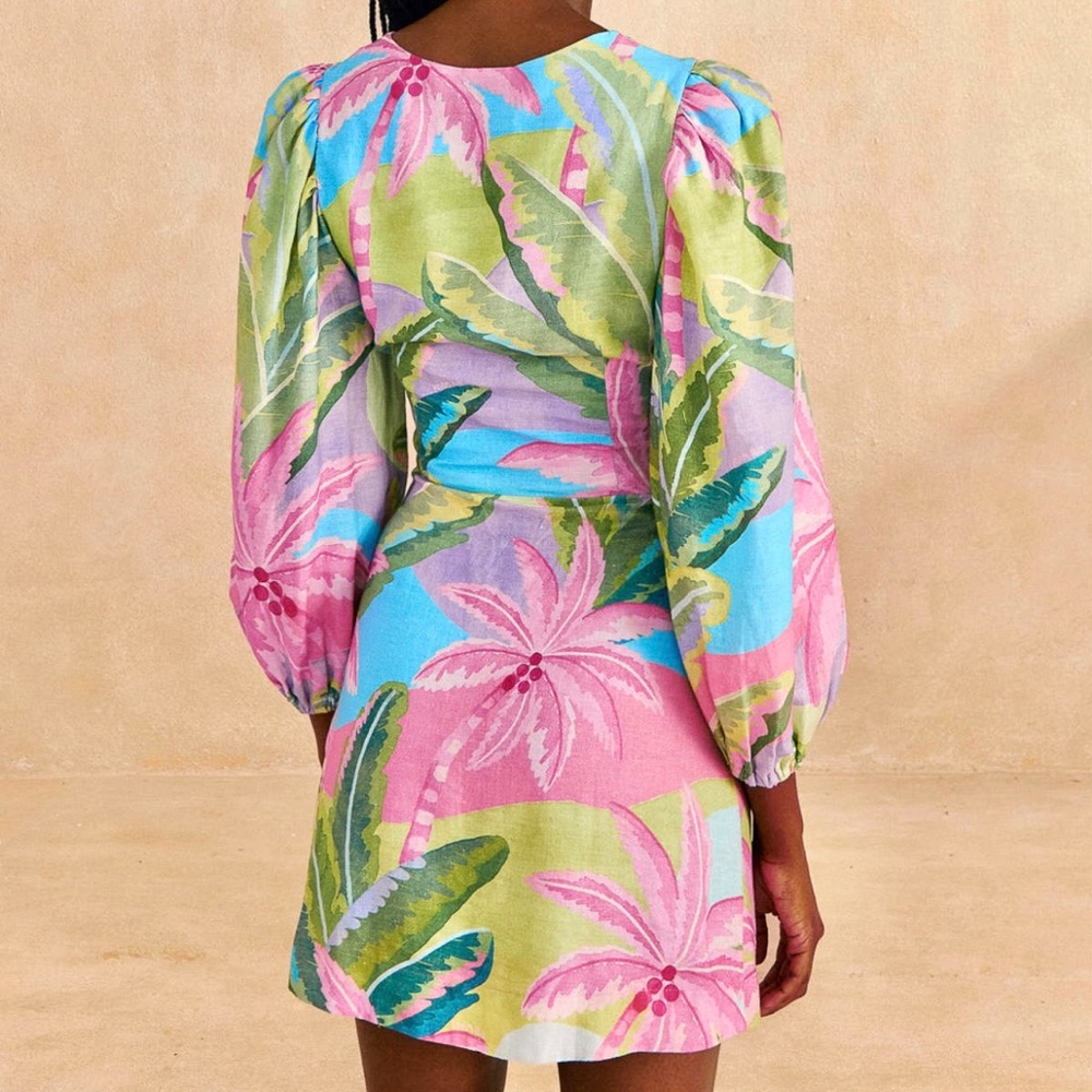 πΊπHPππΊ NWT Farm Rio Beach Vibe Mini Dress - Picture 10 of 16